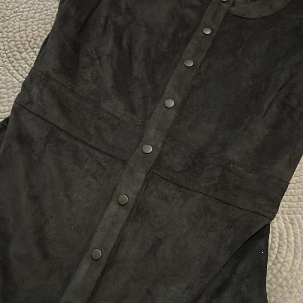 NWT Kenneth Cole suede Black Button-Up Dress - Picture 8 of 8